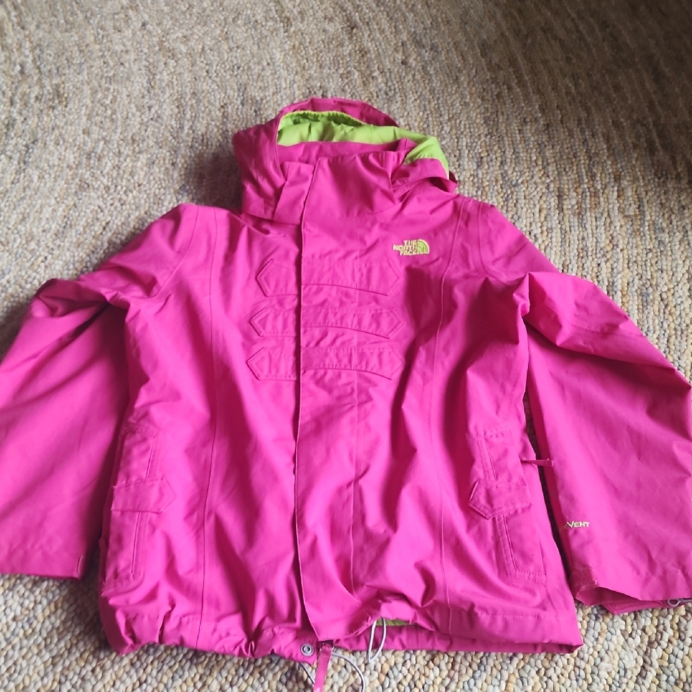 The North Face Fuchsia and Lime Kids Raincoat